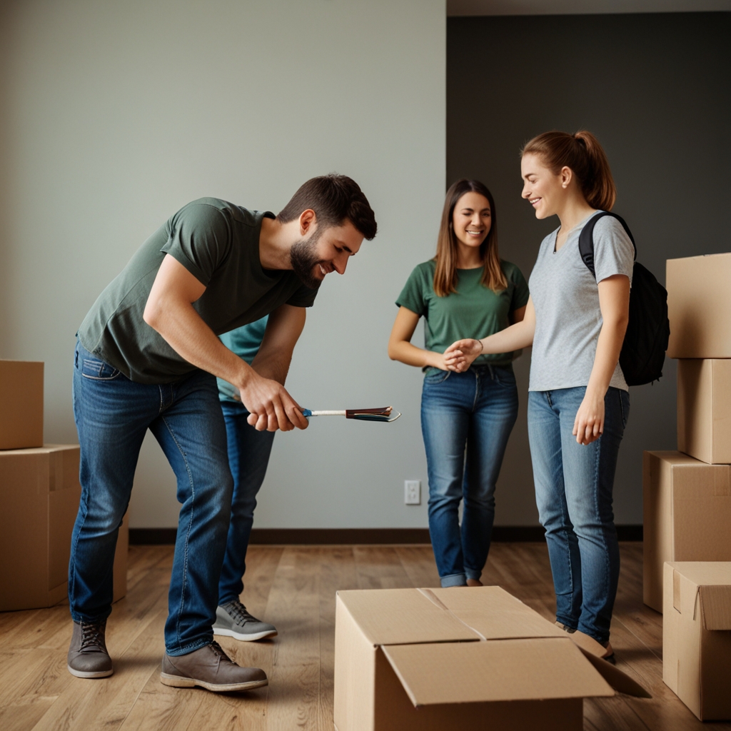 Landlords evaluating tenant rental history through digital property portfolio