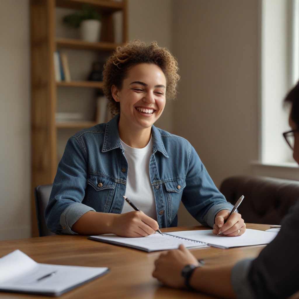 Professional background screening investigator reviewing applicant documents