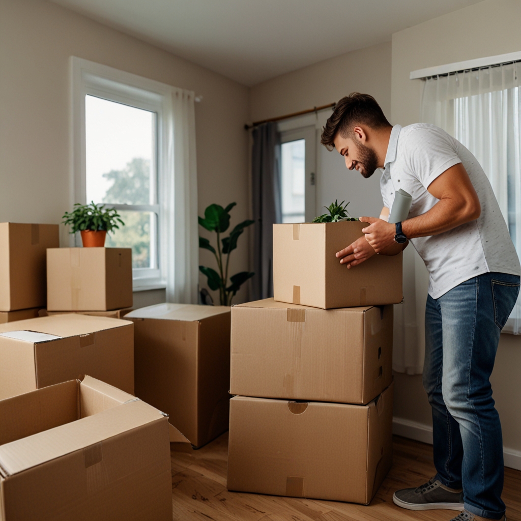 Professional tenant moving into a well-staged rental property
